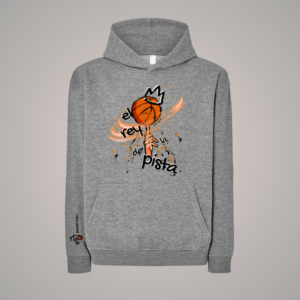 sudadera oversize gris, diseño streetball, para amantes del baloncesto